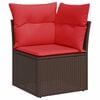 vidaXL 9-teiliges Gartensofa-Set mit Kissen, braun, Polyrattan