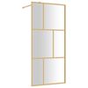 vidaXL Duschwand f&uuml;r Begehbare Dusche mit ESG Klarglas Golden 90x195cm