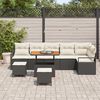 vidaXL Garten-Sofa-Set mit Kissen 9 pcs Schwarz Poly Rattan