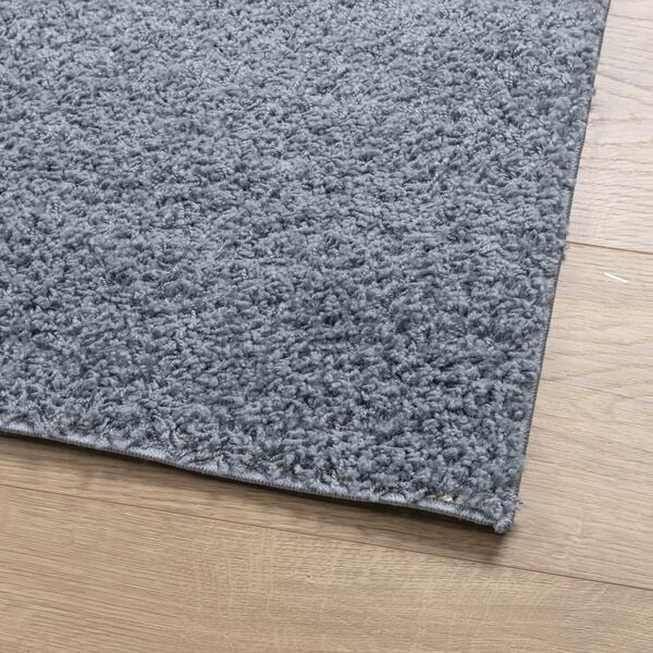 vidaXL Teppich Shaggy Hochflor Modern Blau 160x160 cm