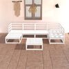 vidaXL 7-tlg. Garten-Lounge-Set Wei&szlig; Massivholz Kiefer