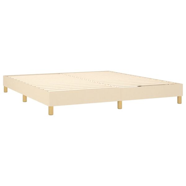 vidaXL Boxspringbettgestell Creme 160x200 cm Stoff