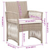 vidaXL Gartensessel mit Sitzkissen 2 Stk. Beige Poly Rattan
