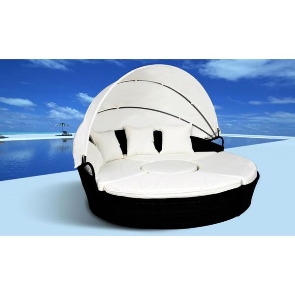 Rattan Sonneninsel, schwarz