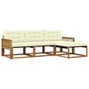 vidaXL Outdoor-Sofagarnitur mit Kissen 4 pcs Natur und Creme