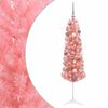 vidaXL K&uuml;nstlicher schmaler Weihnachtsbaum mit Kugeln 120 cm 150 LEDs