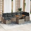 vidaXL Garten-Sofa-Set 8 pcs Grau Poly-Rattan