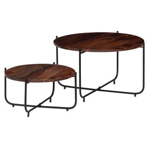 vidaXL 2-tlg. Couchtisch-Set Massivholz Akazie 60x35 cm