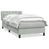 vidaXL Boxspringbett mit Matratze Hellgrau 100x210 cm Samt