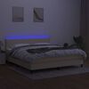 vidaXL Boxspringbett mit Matratze & LED Creme 160x200 cm Stoff