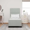 vidaXL Boxspringbett mit Kopfteil Hellgrau 80 x 200 cm Samt