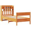 vidaXL Massivholzbett mit Regal ohne Matratze Wachsbraun 75x190 cm