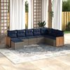 vidaXL 8-tlg. Garten-Sofagarnitur mit Kissen Grau Poly Rattan