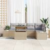 vidaXL Garten-Sofa-Set mit Kissen 6 pcs Beige Poly Rattan