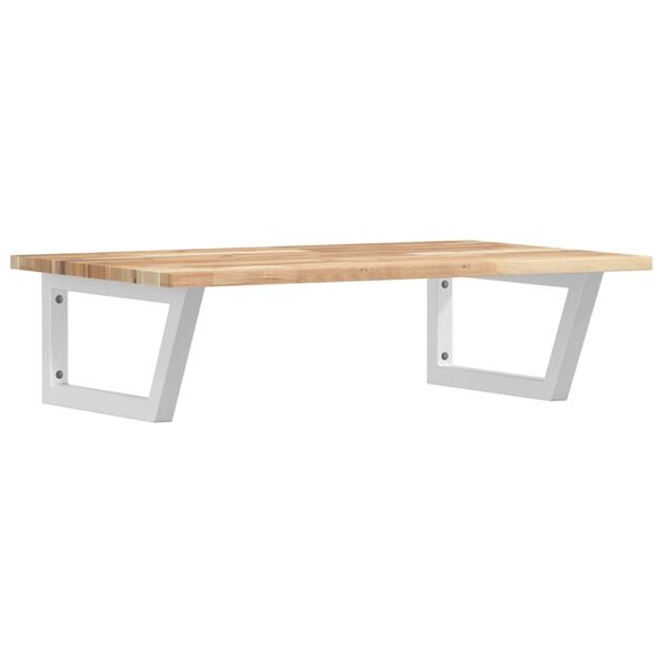 vidaXL Waschbeckenregal Wandmontage Stahl und Akazienholz