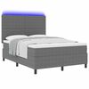 vidaXL Boxspringbett Hellgrau und Wei&szlig; 193 x 144 x 128 cm Cordstoff