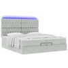 vidaXL Ottoman-Bett mit Matratzen & LEDs Hellgrau 200x200 cm Samt