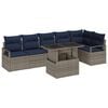 vidaXL Gartensofa-set 7 Stk. 6-Sitzanzahl Grau und Marineblau