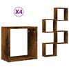 vidaXL W&uuml;rfelregale 4 Stk. R&auml;uchereiche 30x15x30 cm