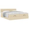 vidaXL Ottoman-Bett mit Matratzen Creme 160x200 cm Stoff