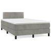 vidaXL Boxspringbett mit Matratze Hellgrau 120x190 cm Samt