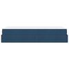 vidaXL Bettgestell mit Matratze mit Matratze 2 pcs Blau Stoff