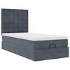 vidaXL Ottoman-Bett mit Matratzen & LEDs Dunkelgrau 90x190 cm Samt