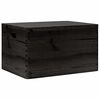 vidaXL Holzkiste mit Deckel und Griffen Schwarz 40x30x23 cm Massivholz