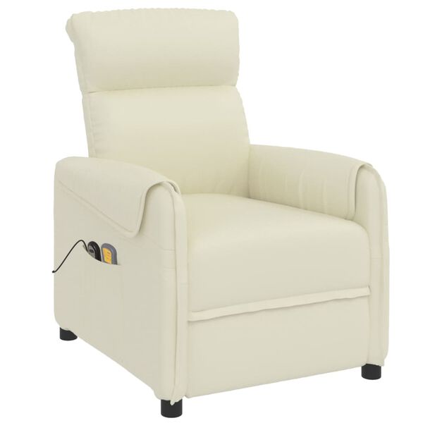 vidaXL Massagesessel Elektrisch Creme Kunstleder