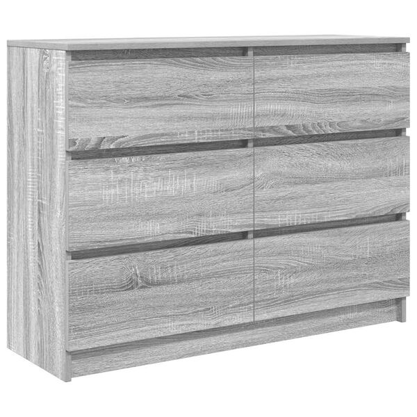 vidaXL Sideboard Grau Sonoma 100x35x76 cm Holzwerkstoff