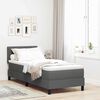 vidaXL Boxspringbett mit Matratze Dunkelgrau 80 x 200 cm Stoff