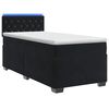 vidaXL Boxspringbett mit Matratze und LED Schwarz 90 x 190 cm Samt