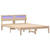vidaXL Bettrahmen mit Kopfteil Braun 135 x 190 cm Massives Kiefernholz