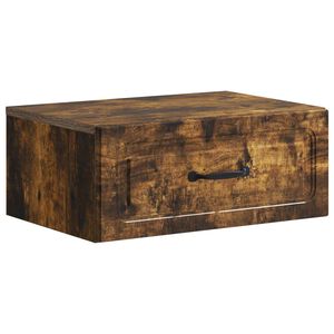 vidaXL Wandmontierter Nachttisch R&auml;uchereiche 49 x 34,5 x 20 cm