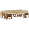 vidaXL Outdoor-Sofagarnitur 9 stk. Natur und Beige Massivholz Akazie