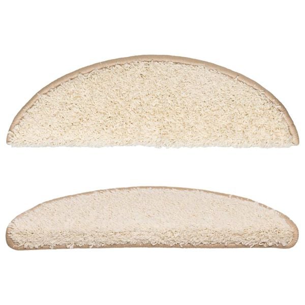 vidaXL Stufenmatten 10 Stk. 56x17x3 cm Creme Halbrund