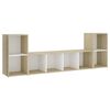 vidaXL 3-tlg. TV-Schrank-Set Wei&szlig; Sonoma-Eiche Holzwerkstoff
