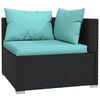 vidaXL 10-tlg. Garten-Lounge-Set mit Kissen Poly Rattan Schwarz