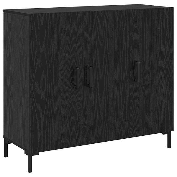 vidaXL Sideboard Schwarz Eichen-Optik 90 x 34 x 80 cm Holzwerkstoff