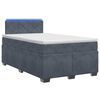 vidaXL Boxspringbett mit Matratze und LED Dunkelgrau 120 x 190 cm Samt