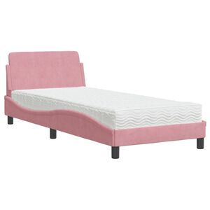 vidaXL Bett mit Matratze "Dover" Rosa 80x200 cm Samt