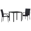 vidaXL Garten Essgruppe 3 stk. Schwarz Pulverbeschichteter Stahl