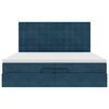 vidaXL Ottoman-Bett mit Matratzen & LED Dunkelblau 200x200 cm Samt