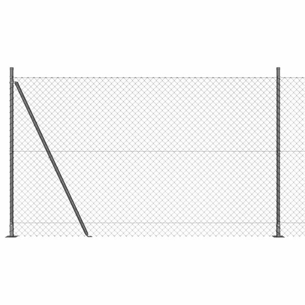 vidaXL Zaunpfosten Grau 10 x 1,4 m (40 x 40 mm Maschen) Stahl und PVC