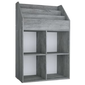 vidaXL Kinder-B&uuml;cherregal Betongrau 71x30x114 cm Spanplatte