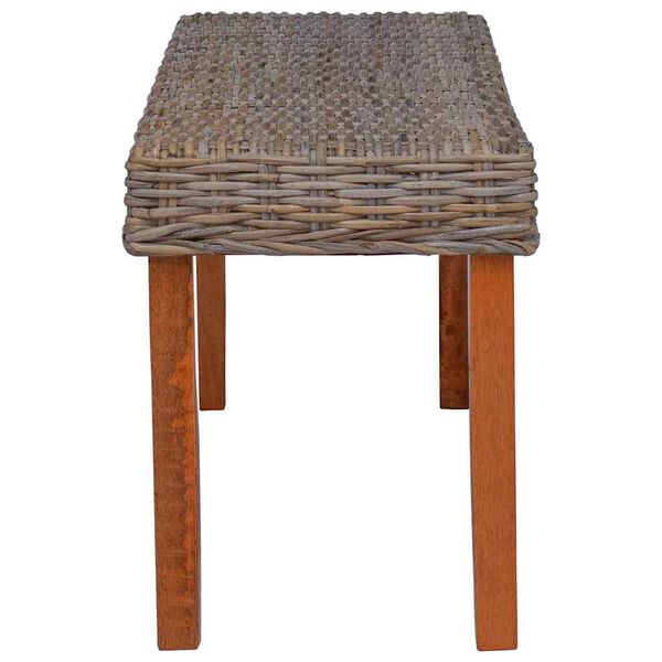 vidaXL Sitzbank 110 cm Natur Kubu-Rattan und Massivholz Mahagoni