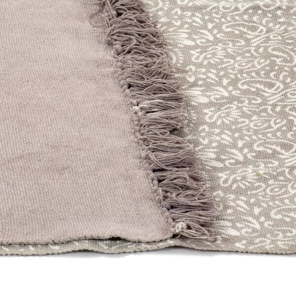 vidaXL Kelim-Teppich Baumwolle 160x230 cm mit Muster Taupe