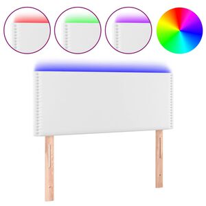 vidaXL LED Kopfteil Wei&szlig; 100x5x78/88 cm Kunstleder