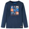Kinder-Langarmshirt Marineblau Melange 116