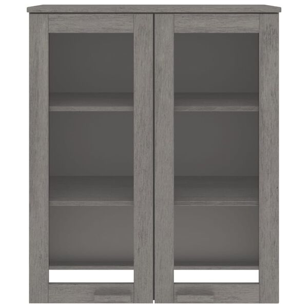 vidaXL Highboard-Oberteil HAMAR Hellgrau 85x35x100 cm Massivholz